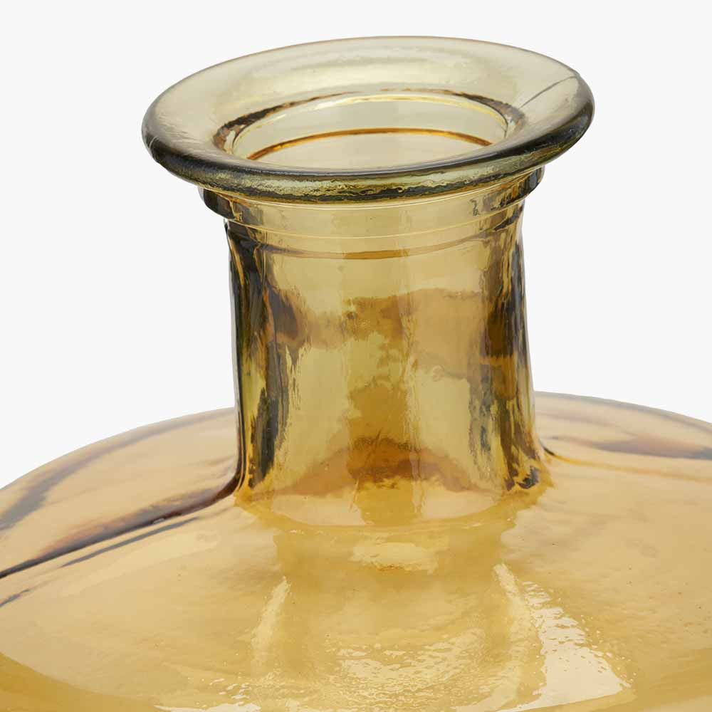 Amber Recycled Glass Bottle Vase