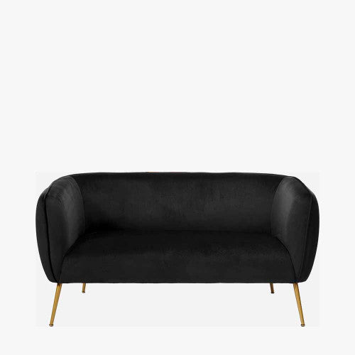 Lucca Sofa Black Velvet and Metal