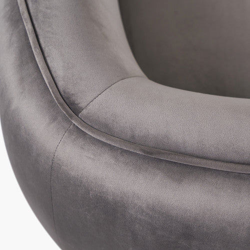 Lucca Armchair Dove Grey Velvet and Metal