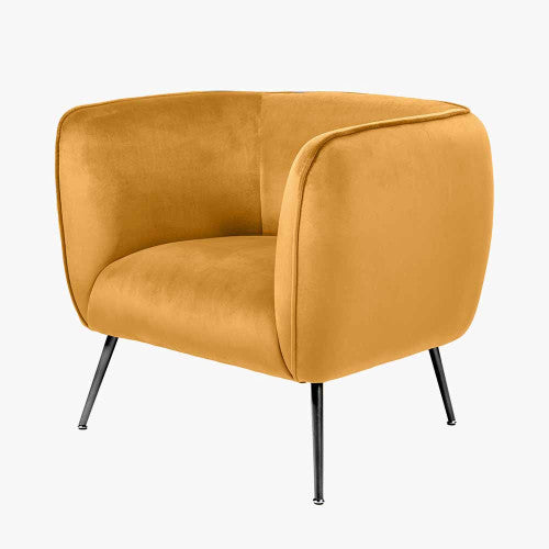Lucca Armchair Gold Velvet and Metal