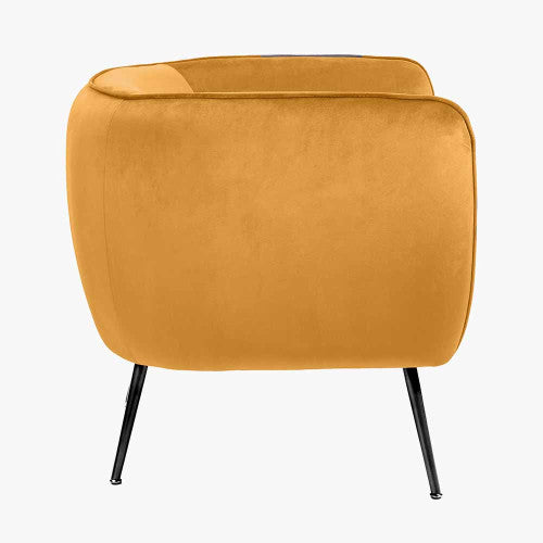 Lucca Armchair Gold Velvet and Metal