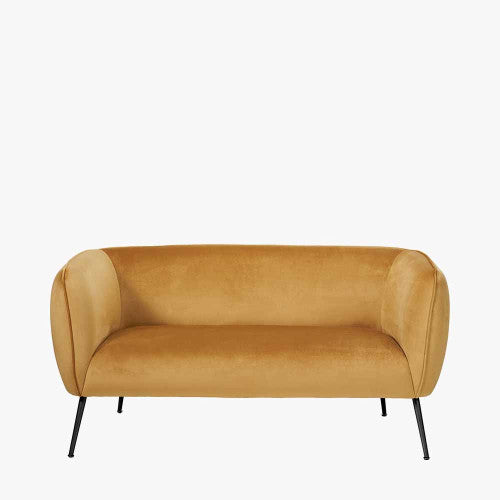 Lucca Sofa Gold Velvet and Metal