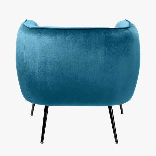 Lucca Armchair Sapphire Blue Velvet and Metal