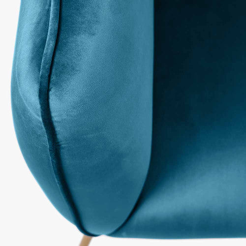 Lucca Armchair Sapphire Blue Velvet and Metal