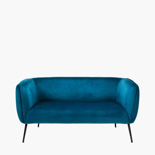 Lucca Sofa Sapphire Blue Velvet and Metal