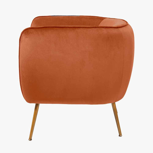 Lucca Armchair Tobacco Velvet and Metal