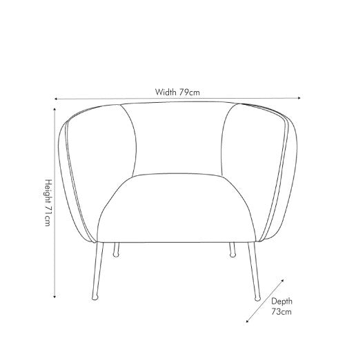 Lucca Armchair Tobacco Velvet and Metal