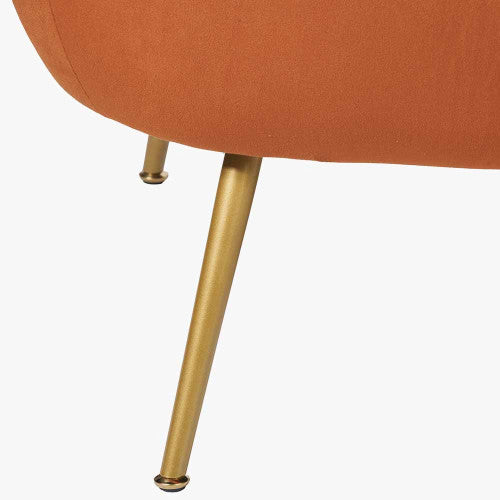 Lucca Sofa Tobacco Velvet and Metal
